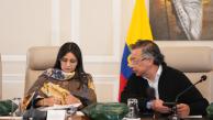Angie Rodríguez, ex directora del Dapre, junto al presidente Gustavo Petro.