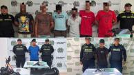 Fotografía de reseña de los capturados, vinculados al grupo delincuencial ‘Los Patillas’.