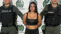 Alias Paola en el momento de su captura por hombres del Gaula de la Policía Nacional 