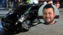 Vehículo Spark GT de color negro en el que se transportaba la víctima mortal.