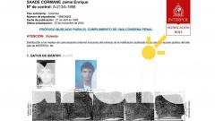 Documento de la circular roja de Interpol. 