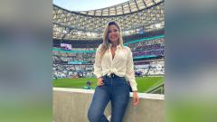 Melissa Martínez en uno de los estadios del mundial de Catar 2022