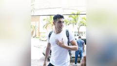 Santiago Mele en su llegada a Barranquilla