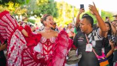 Izada de bandera de las cumbiambas.