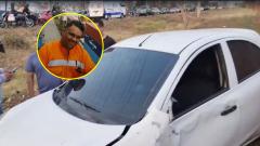 Vehículo de víctima de atentado en vía a Juan Mina.