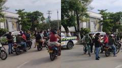 Escena en entidad bancaria de Puerto Colombia.