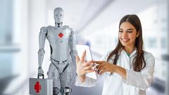 Joven utilizando un dispositivo que opera con Inteligencia Artificial (IA).