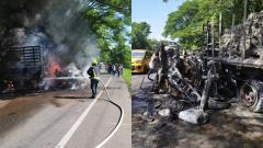 Escena en la vía San Roque-La Paz.