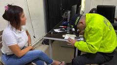 Mujer capturada en Cartagena.