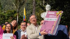 Presidente Gustavo Petro en el acto realizado en la Quinta de Bolívar.