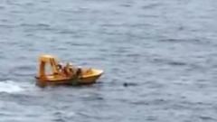 Captura de video de caída de crucero.