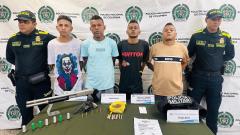 Los cuatros capturados en flagrancia por unidades de la Sijín.