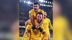 Luis Díaz y Diogo Jota celebrando un gol con Liverpool.