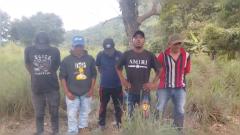 Hernando Ortiz, Luis Ortiz, Guillermo Serrano, Capullo Osorio, Kiki, y una sexta persona sin identificar.