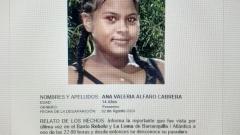 Circular de búsqueda de la menor, emitida al momento de su desaparición 
