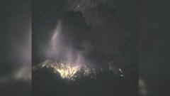 Erupción de un volcán en la isla de Kyushu, al sur de Japón
