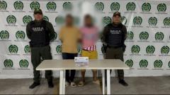 Fotografía de los capturados tras un operativo del Gaula de la Policía.