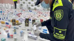 Medicamentos decomisados por la Policía Fiscal y Aduanera.
