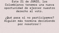 Mensaje de Karol G a través de sus redes sociales 