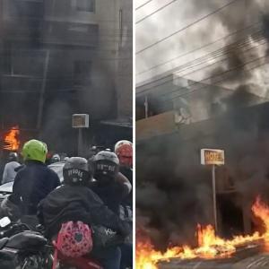 Se prendió edificio frente a la escuela de la Policía en la Circunvalar