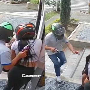 El sujeto solo tardó segundos en la labor de arrebatarle las pertenencias a las mujeres. 