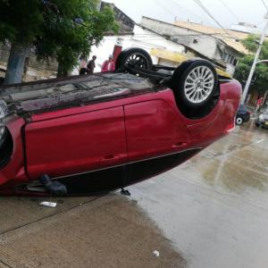 El accidente se presentó en la Murillo a la altura de la Estación de Transmetro Chiquinquirá.