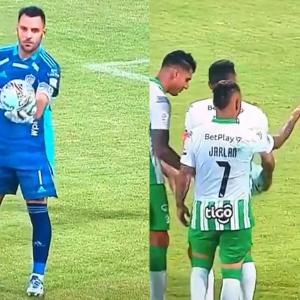 Viera le tiró el balón para que pateara el penal y después se enfrentó a los rivales 'verdolagas'.