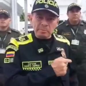 El coronel Marco Ospina, subcomandante de la Policía Metropolitana de Barranquilla. 