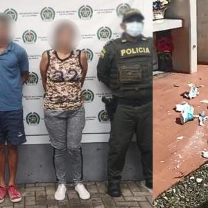 Los capturados y objetos incautados.