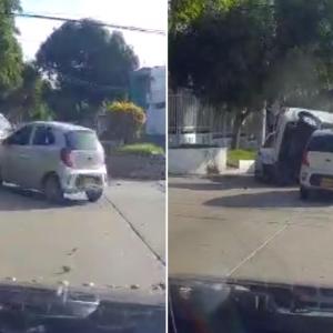 El violento impacto entre los automotores fue registrado por las cámaras de un testigo