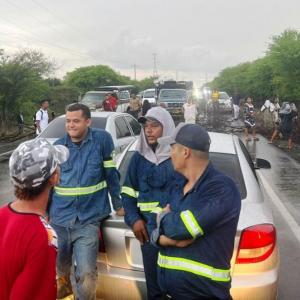 El siniestro vial se produjo en inmediaciones del kilómetro 24 de la carretera que comunica a Riohacha con Maicao.
