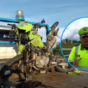 Aspecto del accidente presentado en la madrugada de este sábado