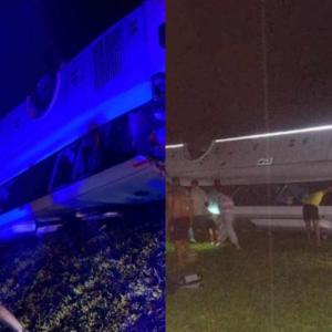 Autobús accidentado. 