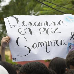 En la mañana de este viernes, los compañeros de clase de Samara realizaron una manifestación para pedir justicia.