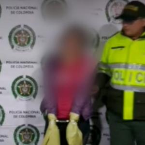 Momento de la captura de la mujer. 