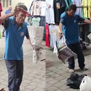 El truco del hombre quedó grabado en video