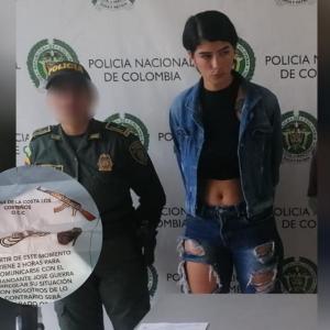 Capturada con agentes / panfleto. 