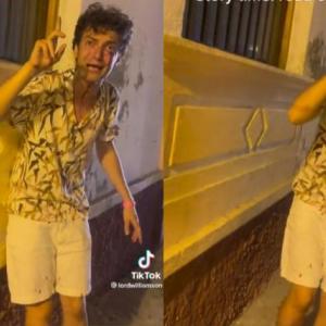 El hombre llora mientras relata lo sucedido.