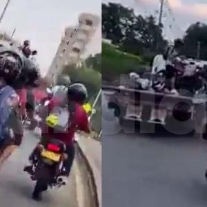 El inusual hecho quedó registrado gracias a la grabación de uno de los que acompañaba la caravana