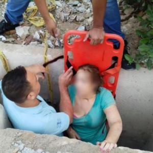 La caída de la mujer se presentó en horas de la mañana de este lunes.