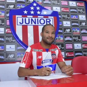 'Mudo' Rodríguez en su presentación en Junior. 