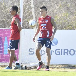 Wálmer Pacheco durante los entrenamientos de Junior en este miércoles