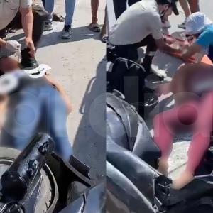 Las mujeres afectadas cayeron de las motos y sufrieron varias afectaciones