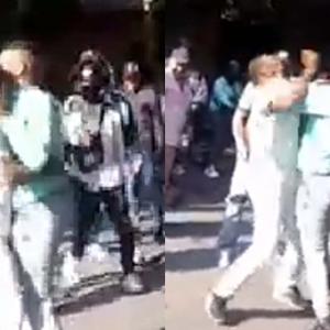 La pelea quedó registrada gracias a la grabación improvisada de testigos