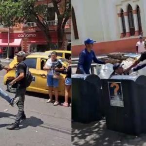 Momento en el que el vendedor estuvo a punto de atacar con el objeto cortopunzante al funcionario. 