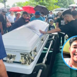 Entierro de la víctima semanas después de su asesinato. 