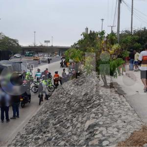 Aspecto de la avenida Circunvalar durante los momentos posteriores al asesinato