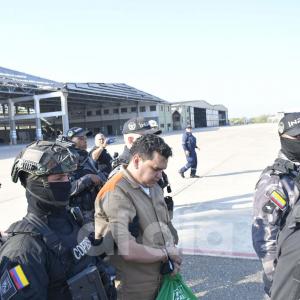 Digno Palomino en su traslado a la cárcel de Cómbita, desde Barranquilla. 