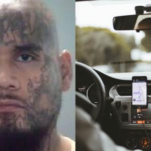 A la izquierda el miembro de la Mara Salvatrucha y a la derecha una imagen de referencia de Uber