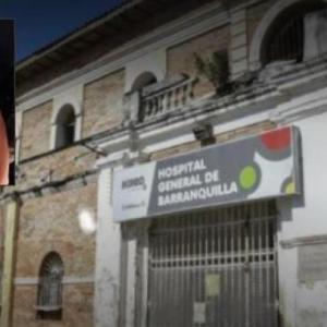 aspecto de la joven arrollada y de la fachada del Hospital General de Barranquilla